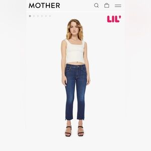 MOTHER Blue Ankle Cropped Jeans